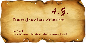 Andrejkovics Zebulon névjegykártya